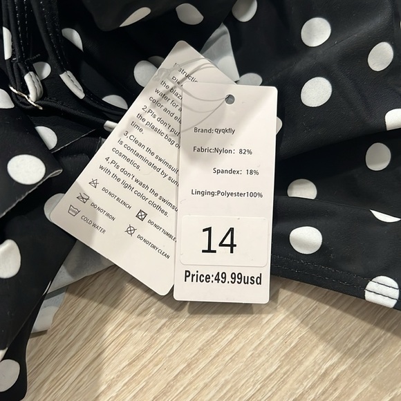 Black and White Polka Dot Swimsuit - Picture 3 of 3